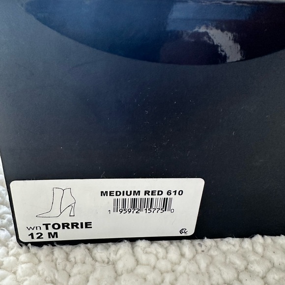 Brand new Nine West Torrie suede bootie. Size 12M color red. 3 inch heel. - Picture 7 of 8